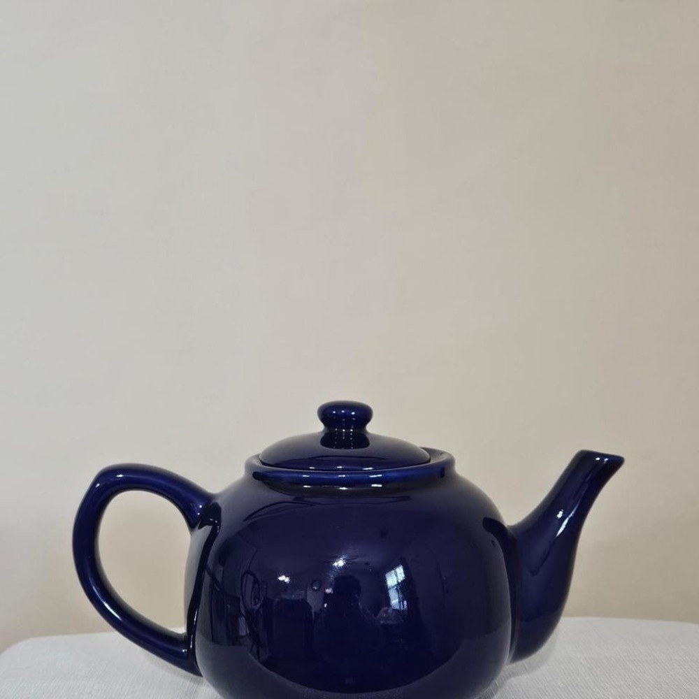 Vintage Cobalt Blue Ceramic Teapot